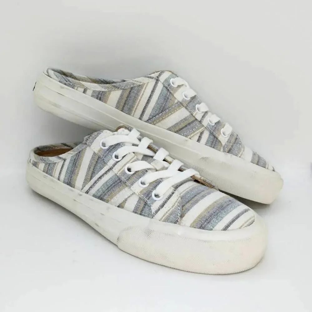 Crown Vintage Women's Pre-owned Gray/White Mules - sz. 6 1/2M
